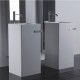 Lave main totem carré avec porte serviette - céramique blanc - 40x85 cm - alto 