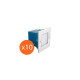 Lot de 10 appliques encastrables carré ip 54 0,6 watt pour extérieur - couleur - blanc chaud 3000°k 