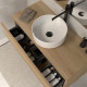 Meuble de salle de bain 100 avec plateau et vasque à poser - sans miroir - 2 tiroirs - madera miel (bois clair) - luna 