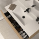 Meuble de salle de bain 120cm simple vasque - sans miroir - 4 tiroirs - madera miel (bois clair) - luna 