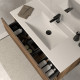 Meuble de salle de bain 80cm simple vasque - sans miroir - 2 tiroirs - tabaco (bois foncé) - luna 
