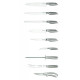 Malette 9 pièces coutellerie tout métal - couteau du chef 