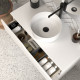 Meuble de salle de bain 60 avec plateau et vasque à poser - sans miroir - 3 tiroirs - blanc - mata 