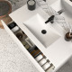 Meuble de salle de bain 100cm simple vasque - sans miroir - 3 tiroirs - blanc - mata 
