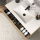Meuble de salle de bain 120cm simple vasque - sans miroir - 6 tiroirs - madera miel (bois clair) - mata 