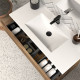 Meuble de salle de bain 120cm simple vasque - sans miroir - 6 tiroirs - tabaco (bois foncé) - mata 