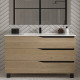 Meuble de salle de bain 120cm simple vasque - 3 tiroirs - madera miel (bois clair) - mata 