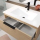 Meuble de salle de bains 60cm suspendu décor bois clair 2 Tiroirs - Vasque blanche - ELEMENTARY Aurlane - LAV1089 