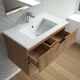 Meuble salle de bain simple vasque 60cm bois MDF ondulé - MILO Aurlane - LAV1031 