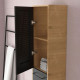 Meuble Salle de Bains 80 cm avec vasque ronde miroir et colonne - Chêne naturel et Noir - UBY Aurlane - PACM263 