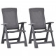 Chaises inclinables de jardin 2 pcs plastique - Couleur au choix Moka