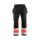 Pantalon haute-visibilité stretch poches coloris  15581811 noir-rouge fluo