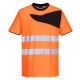 Tee-shirt manches courtes haute visibilité pw2 - couleur et taille au choix Orange-Noir