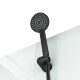 Cabine de douche rectangulaire 110x80x197 cm - porte coulissante - fonds blancs & profilés noir mat Aurlane - CAB287 