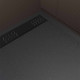 Receveur noir effet granite en résine epoxy 90x140x3 cm + grille linéaire noire Aurlane - PACR276 