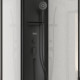Cabine de douche 1/4 de cercle 85x85x210/235 cm - receveur + fonds blancs / colonne + profilés noirs Aurlane - CAB276 