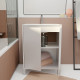 Pack meuble salle de bains 60 cm laqué blanc, 2 portes avec vasque céramique - xenos 