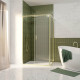 Pack porte de douche coulissante 120x200cm et retour 90cm - profilés or doré brossé - verre 6mm Aurlane - PACF477 