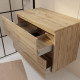 Meuble de salle de bains 80 cm à tiroirs avec plan finition chêne naturel - timber Aurlane - PACM768 
