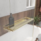 Pare baignoire rabattable 80x140cm en verre trempé - porte-serviette et etagère or doré brossé Aurlane - FAC1014 
