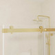 Porte de douche coulissante type industriel 120x200 cm - finition or doré brossé - verre trempé 6 mm Aurlane - FAC979 