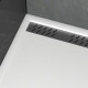 Receveur en acrylique blanc 80x120x4 cm + grilles linéaires chrome et gun metal - whiteness ii Aurlane - PACR180 