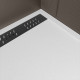 Receveur blanc effet granite en résine epoxy 80x120x3 cm + grille linéaire noire Aurlane - PACR281 