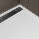 Receveur blanc effet granite en résine epoxy 80x120x3 cm + grille linéaire gun metal Aurlane - PACR283 