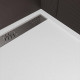 Receveur blanc effet granite en résine epoxy - 80x120x3 cm + grille linéaire chrome Aurlane - PACR280 