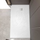 Pack receveur blanc effet pierre 80x140 cm et grille décor linéaire en inox - rock 2 Aurlane - PACR233 