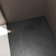 Pack receveur noir effet pierre 90x120 cm et grille décor linéaire noire mate Aurlane - PACR258 