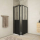 Pack porte de douche pivotante et retour 'type atelier' - noir mat - Dimensions au choix 80 x 80 x 200