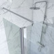 Pack paroi de douche a l’italienne 120x200cm - Verre transparent 6mm + Barre de fixation recoupable Aurlane - FAC436 