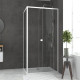 Pack porte de douche coulissante blanc 100x185cm + retour 90 verre transparent 5mm - WHITY Slide 100 Aurlane - PACF023 