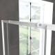 Pack porte de douche coulissante blanc 140x185cm + retour 80 verre transparent 5mm - WHITY SLIDE Aurlane - PACF028 