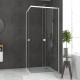 Pack porte de douche coulissante blanc de 78 à 90x185cm + receveur 80×80 - WHITY SLIDE Aurlane - PACF030 