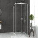 Pack porte de douche pivotante blanc de 78 à 90x185cm + retour 80 verre 5mm - WHITY PIVOT Aurlane - PACF026 