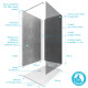 Panneaux muraux silver grey 90+120x210 - receveur 120x90 - paroi 8mm 120x200 + bras - Couleur de paroi au choix 