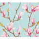 Papier peint de fleurs de magnolia bleu - MAGNOLIA BLUE 