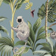Papier peint gris singes de la jungle - JUNGLA GRIGIA++ 