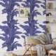 Papier peint palmiers exotiques Blanc et Bleu - PALMEBLUE++ 