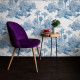 Papier peint Toile de Jouy Palmier bleu - TOILE BLUE 