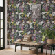Papier peint vintage botanique floral foncé coloré - VINTAGE BOTANICAL 