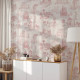 Papier peint vintage français en toile rose - VINTAGE TOILE PINK 