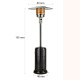 Parasol chauffant gaz 13kw noir radiateur de terrasse (connectique) 