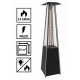 Parasol chauffant gaz flamme 13kw tube verre pyramidal chauffage exterieur pour terrasse + kit gaz complet + housse 