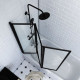 Pare baignoire 3 volets 143x125 cm profilé aluminium Noir mat et verre transparent - ZAGGY BLACK Aurlane - FAC275 