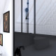 Paroi de douche 140x200 cm type verrière – Verre trempé 5mm et structure aluminium noir mat Aurlane - FAC507 