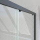 Paroi de douche 1 porte coulissante 100×200 cm - Verre transparent - Profilé Noir - CRUSH Aurlane - FAC606 