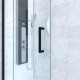 Paroi de douche 1 porte coulissante + Retour 100x90x200 cm - Verre 6 mm - Profilé Noir - CRUSH Aurlane - FAC619 